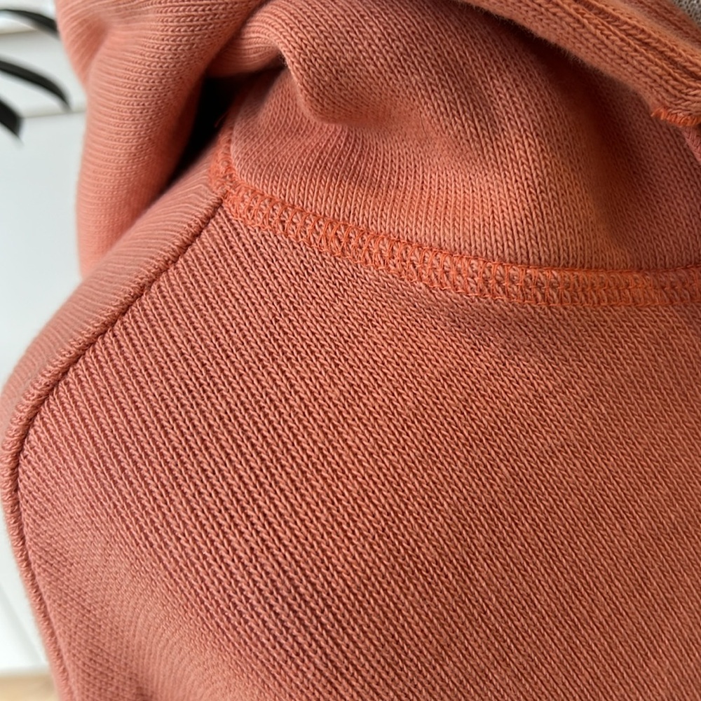 EUC Free People Beach Social Set peach cropped raw edge long sleeve hoodie - Picture 5 of 11